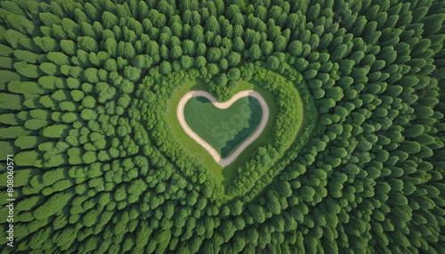 Whimsical Heart-shaped Trees  A Beautiful AI-generated Landscape