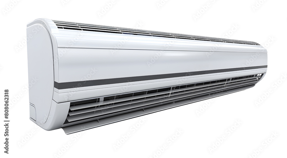 Close Up of a White Air Conditioner, Left Side Close Up of a White Air Conditioner, Left Side