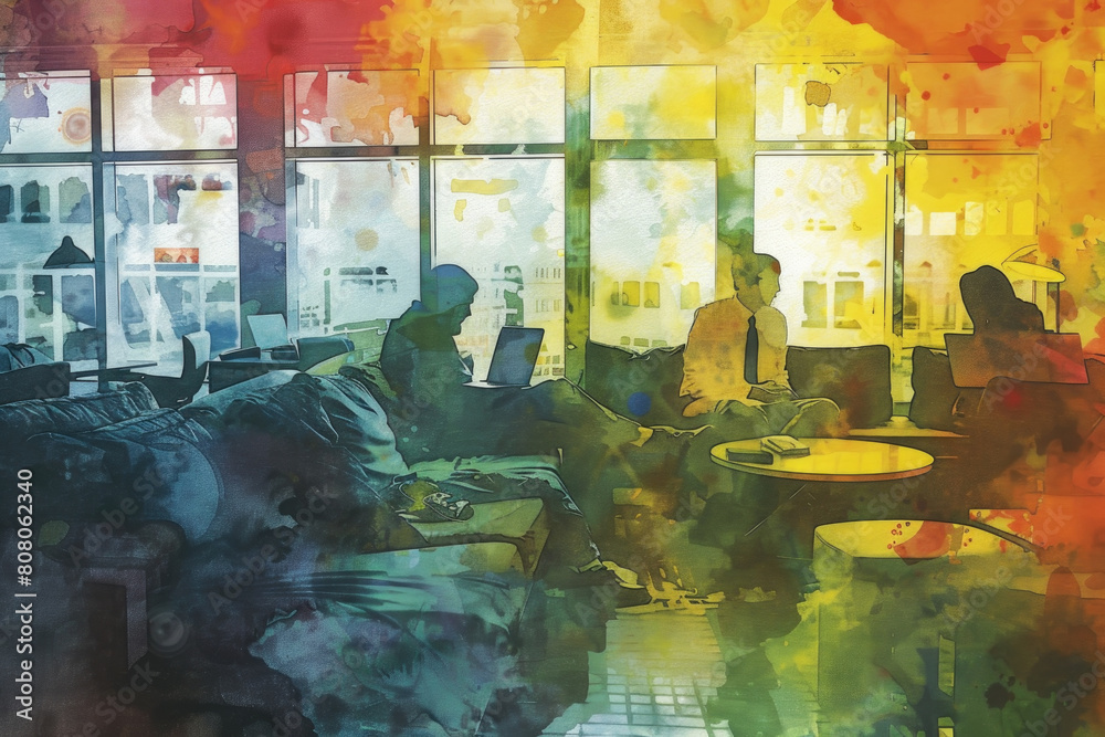 A group of individuals gathered around a living room, sitting and conversing with each other in a cozy indoor setting A group of individuals gathered around a living room, sitting and conversing with each other in a cozy indoor setting