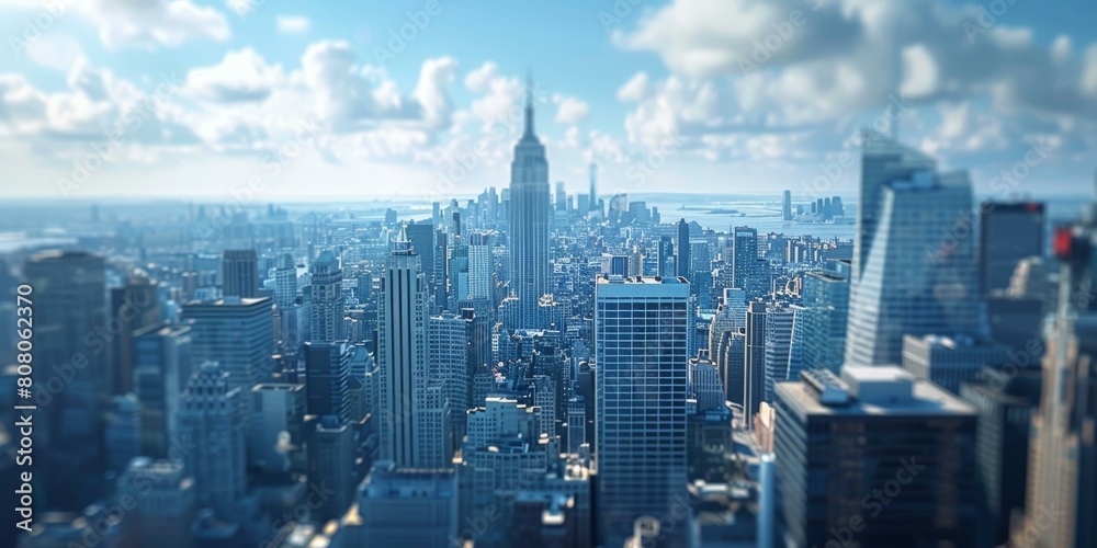 New York Cityscape with Empire State Building in Focus