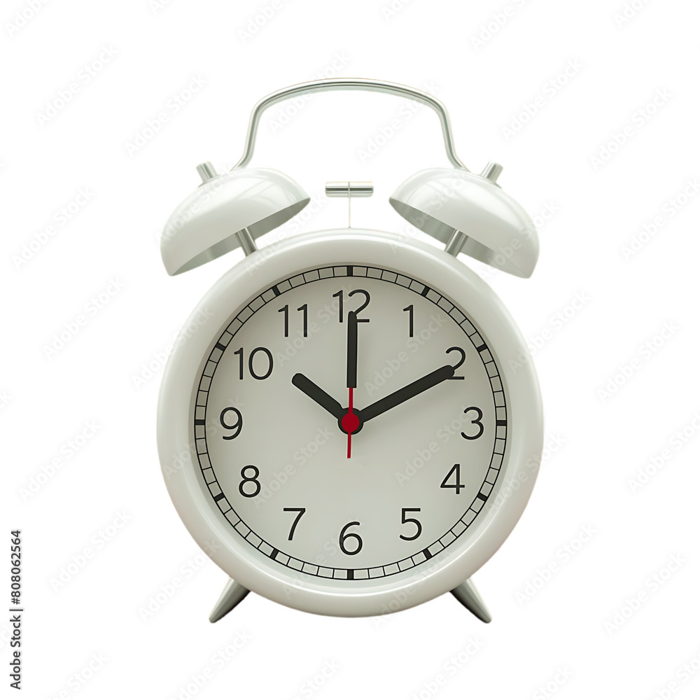 Modern alarm clock isolated on a transparent background by AI generative. 3d rendering Modern alarm clock isolated on a transparent background by AI generative. 3d rendering