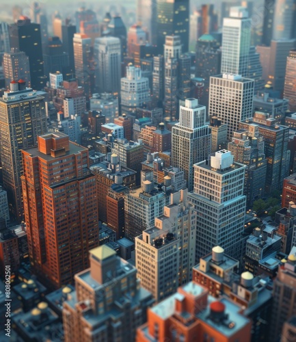 A Tilt-Shift Image of a Dense Urban Cityscape During the Day