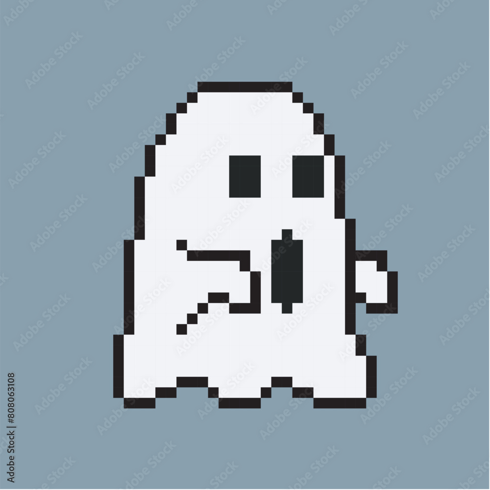 SCARY GHOST ICON PIXEL ART SCARY GHOST ICON PIXEL ART