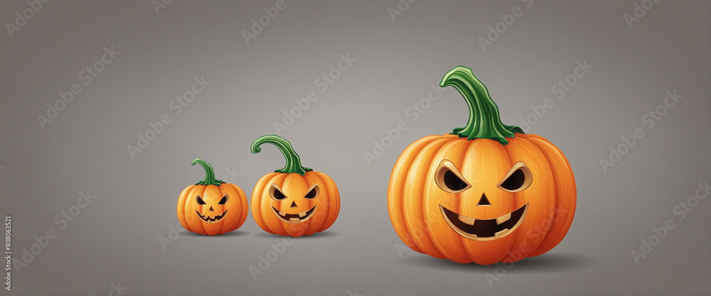 Naklejka premium Collection of adorable Halloween pumpkin stickers featuring cute and playful characters, perfect for seasonal decoration and spooky celebrations 