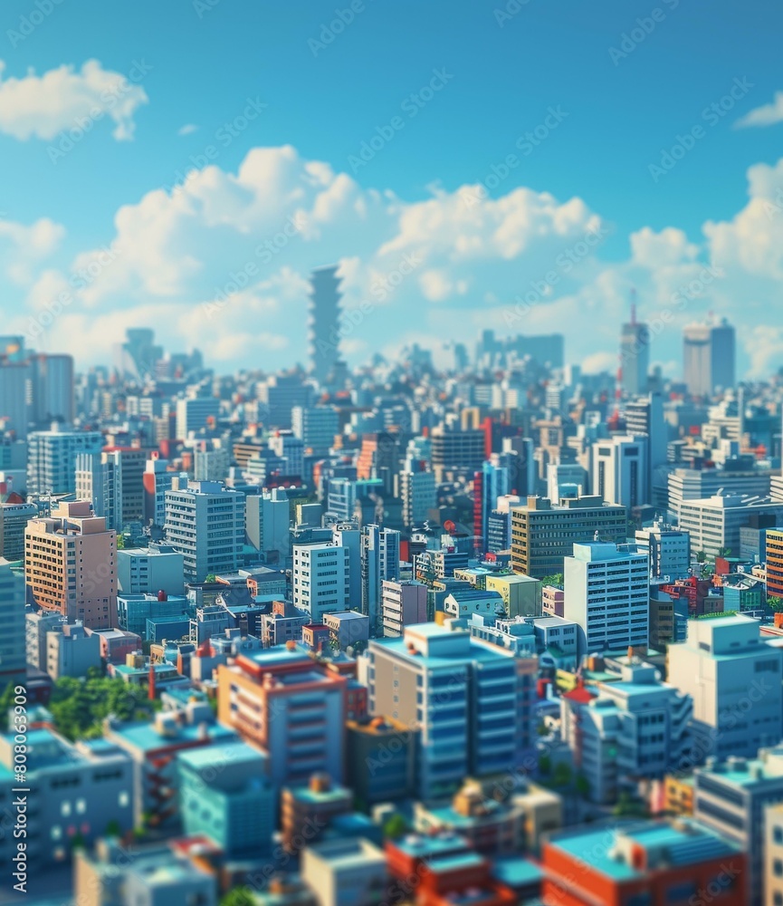 Obraz premium A Small City with Blue Sky
