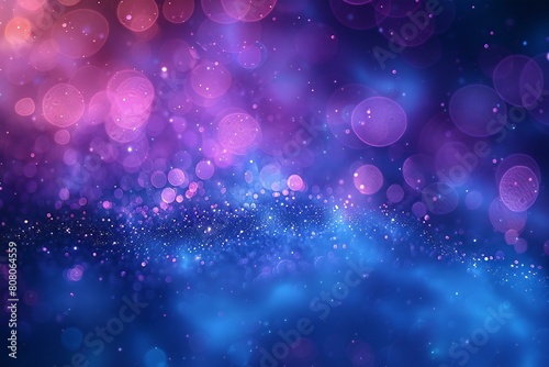 Abstract blue background with bokeh defocused lights and stars