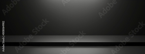 Banner, A black background with a white line on it,A black background with lights shining on it. The lights are on the floor, display for product advertising showcase