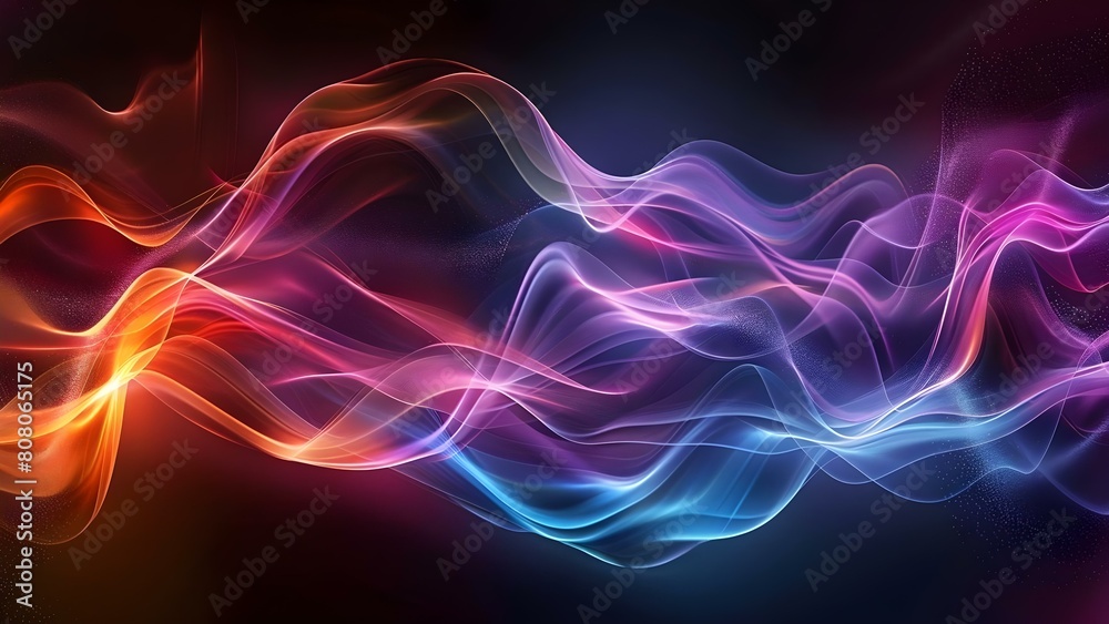 D holographic wave design element for vibrant banners, wallpapers, and posters. Concept Holographic Waves, Vibrant Banners, Wallpapers, Posters