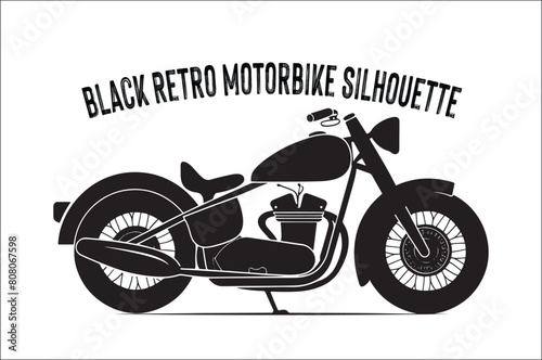 classic and Retro vintage motorcycle silhouette Vector illustration.