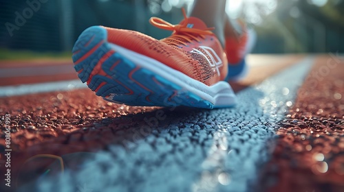 A closeup of Pentathlon Running shoes  against Varies as background  hyperrealistic sports accessory photography  copy space