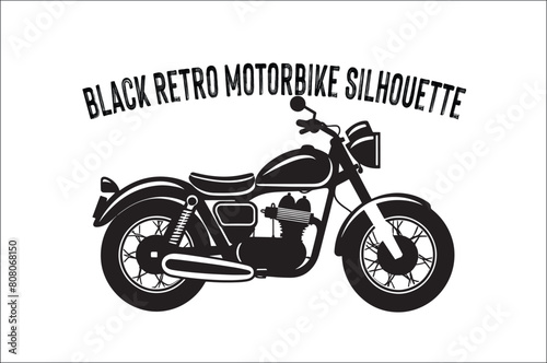 classic and Retro vintage motorcycle silhouette Vector illustration.