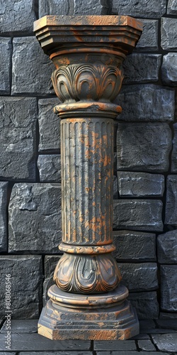 An Ancient Greek column with Ionic capital photo