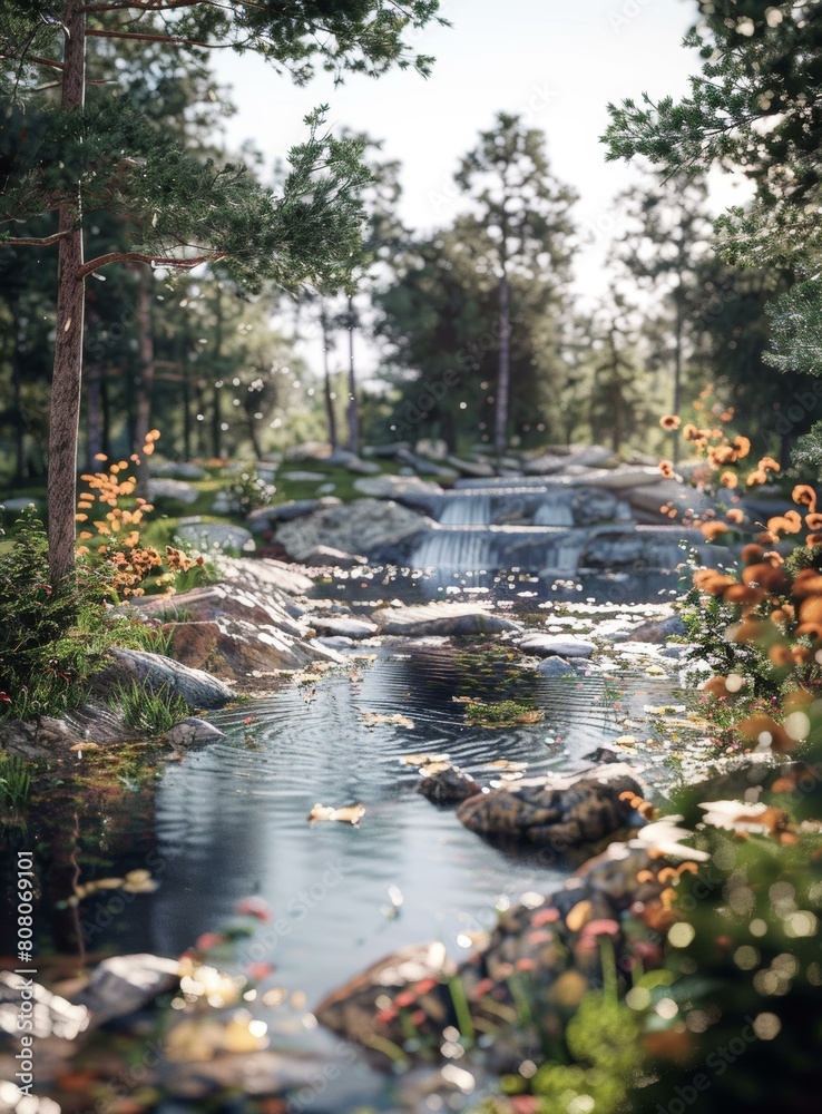 Small waterfall in the middle of the forest Small waterfall in the middle of the forest