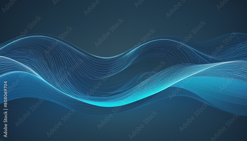 Generative AI creates intricate blue wave patterns for a modern frame border design