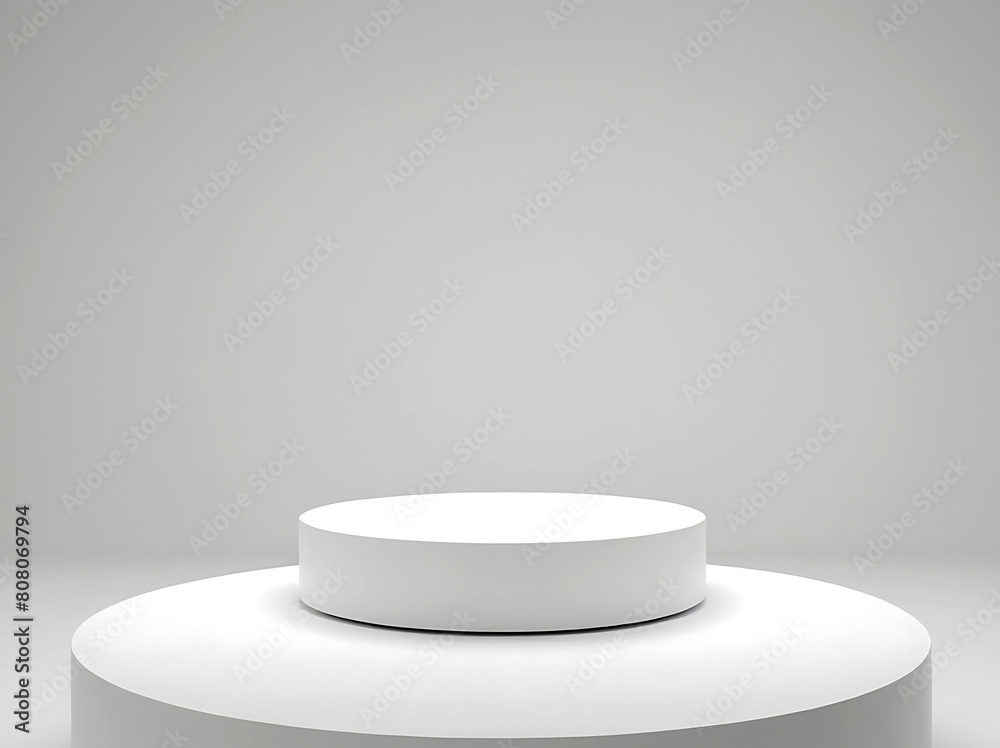 Hite round platform for product placement, on a white background. Hite round platform for product placement, on a white background.