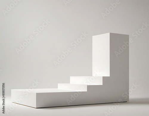 White rectangular platform for product placement.