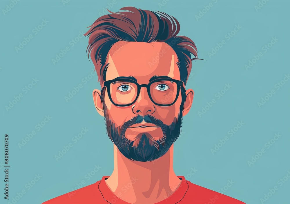 Portrait of a man with glasses and a beard Portrait of a man with glasses and a beard