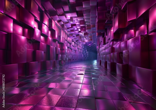 Pink and purple 3D tunnel