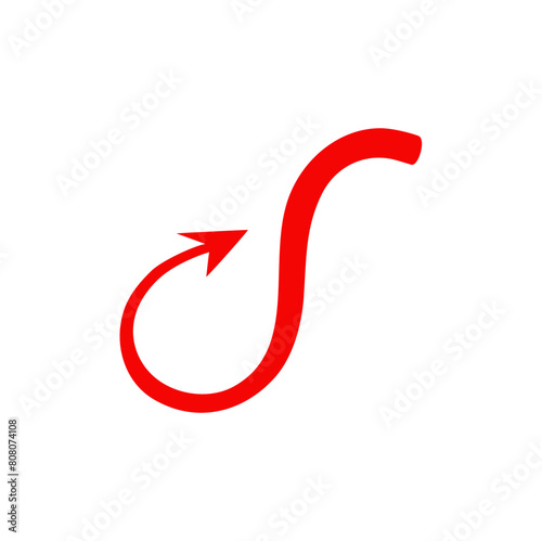 Red Devil Tail With Arrow 