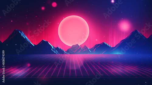 Design an abstract background with a retro, vaporwave vibe.