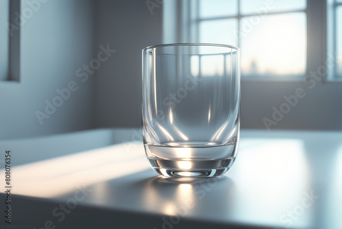 Glass of Water on the Table Half Filled