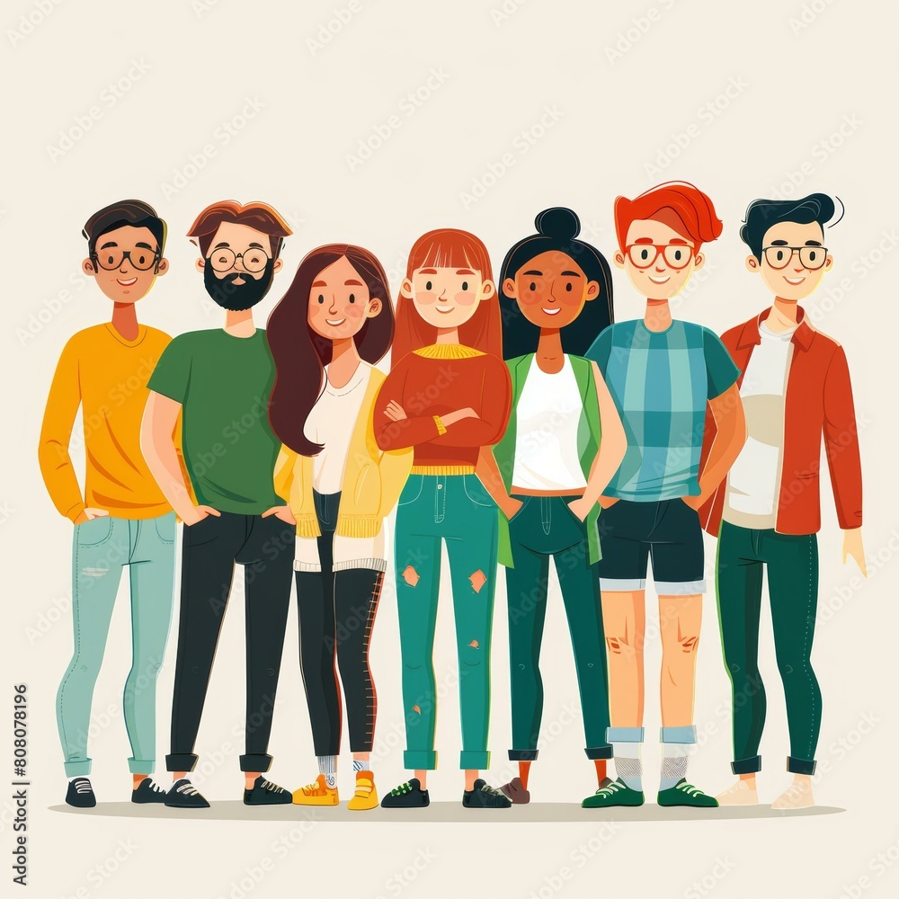 A group of diverse young people standing together A group of diverse young people standing together