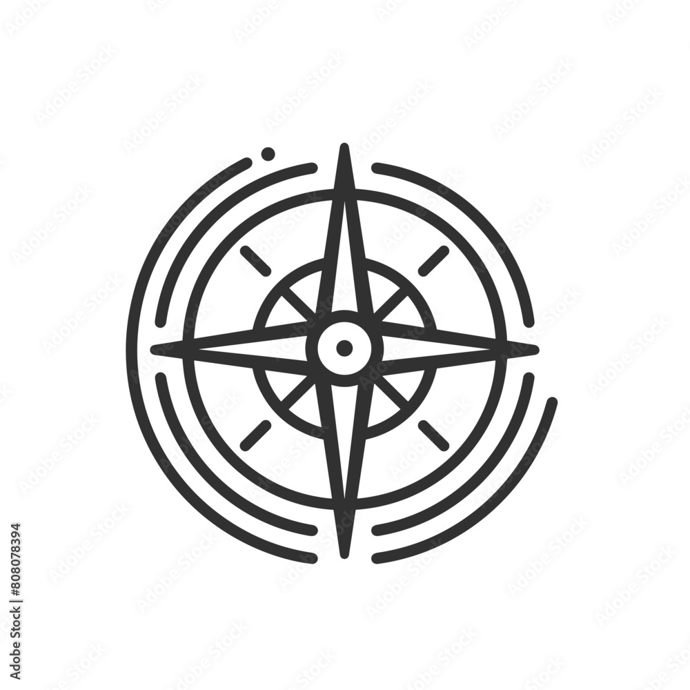 Minimalistic black and white compass icon with a circular design. Minimalistic black and white compass icon with a circular design.
