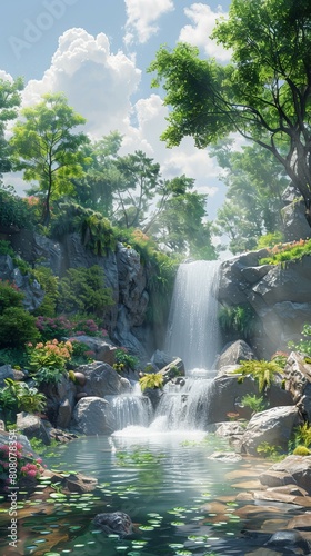 Waterfall in the middle of a forest