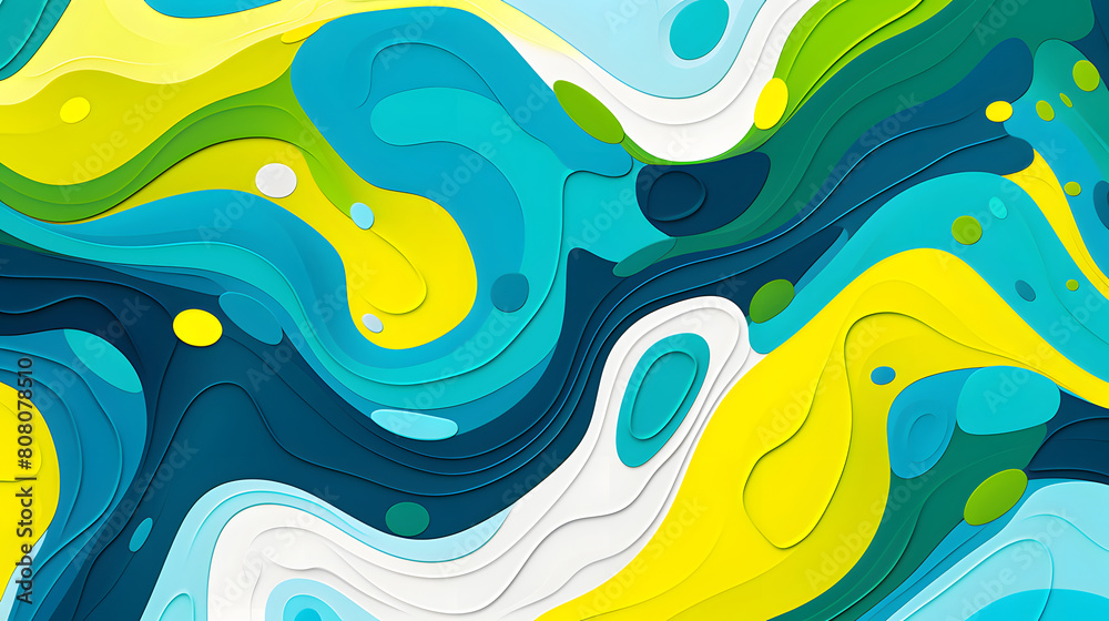 Fototapeta premium yellow green blue and white funky texture design abstract geometric pattern graphics poster background