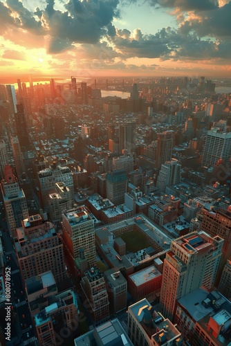 New York Cityscape Sunset photo