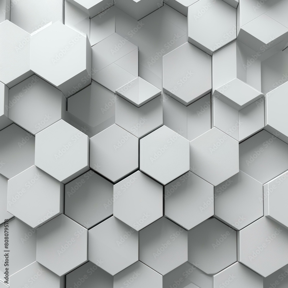 3D illustration of a white honeycomb structure 3D illustration of a white honeycomb structure