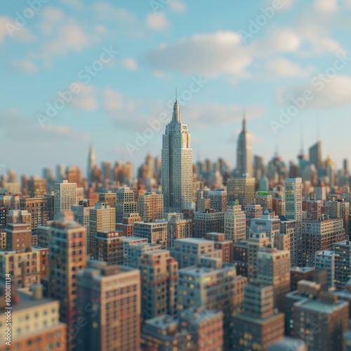 A miniature model of New York City made of