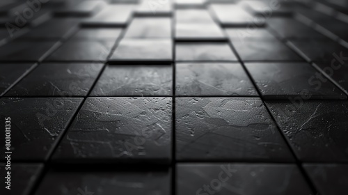 Minimalist gray mockup platform with a grid pattern, reminiscent of classic board games photo