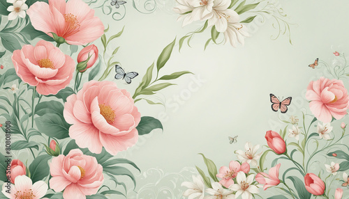 Chic Floral Butterfly Design for Romantic Wedding Invitations
