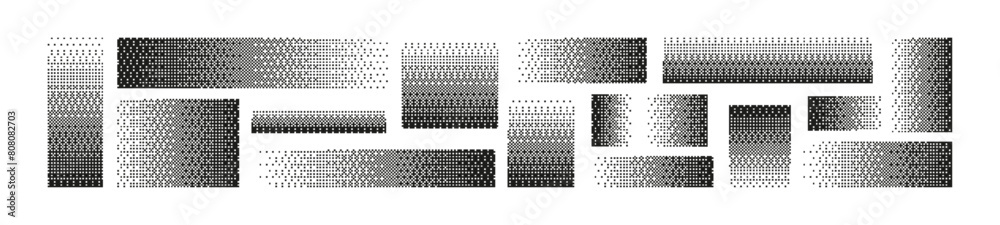Pixel pattern background with square textures gradient from black to ...
