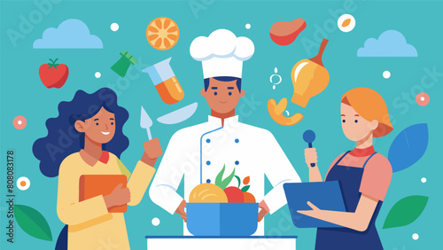 A cooking competition with neurodivergent chefs challenging societal norms and showcasing the incredible culinary skills of those with different. Vector illustration