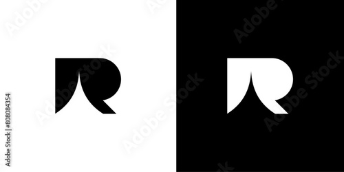 Initial Letter R Growth Swoosh Arrow Logo Design Vector