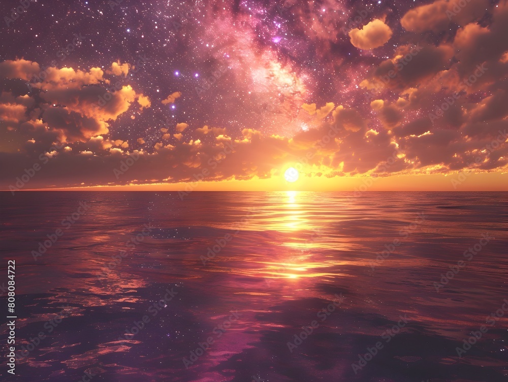 Breathtaking Sunset Over Serene Ocean Landscape with Dramatic Skies and Vibrant Colors Breathtaking Sunset Over Serene Ocean Landscape with Dramatic Skies and Vibrant Colors
