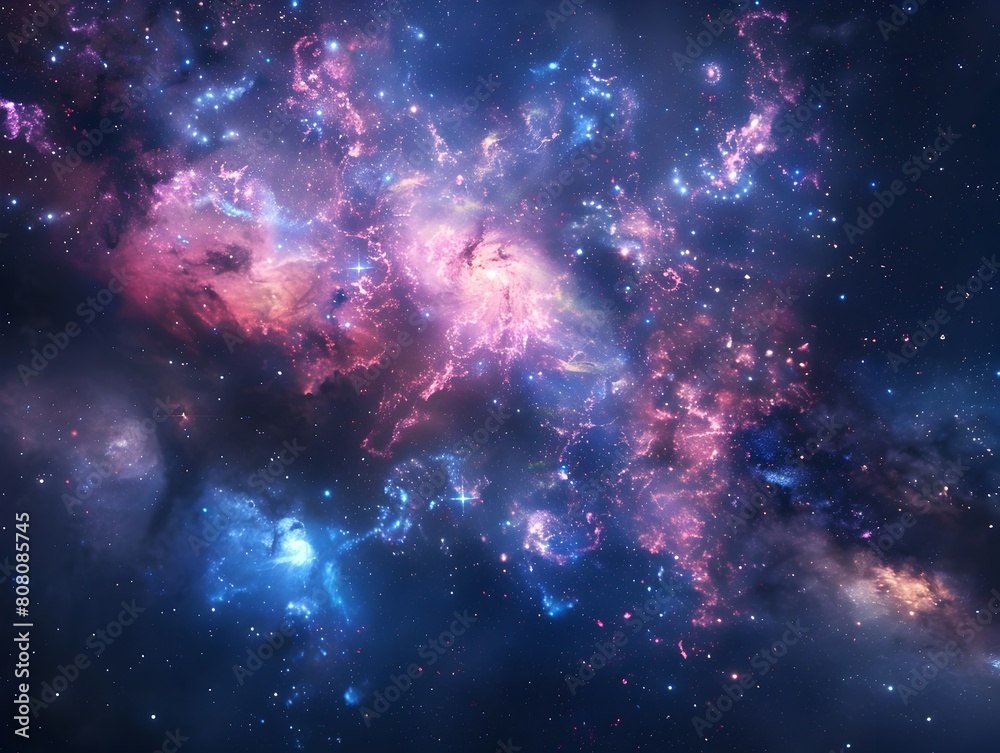 Mesmerizing Cosmic Dance of Celestial Energies and Glowing Interstellar Formations