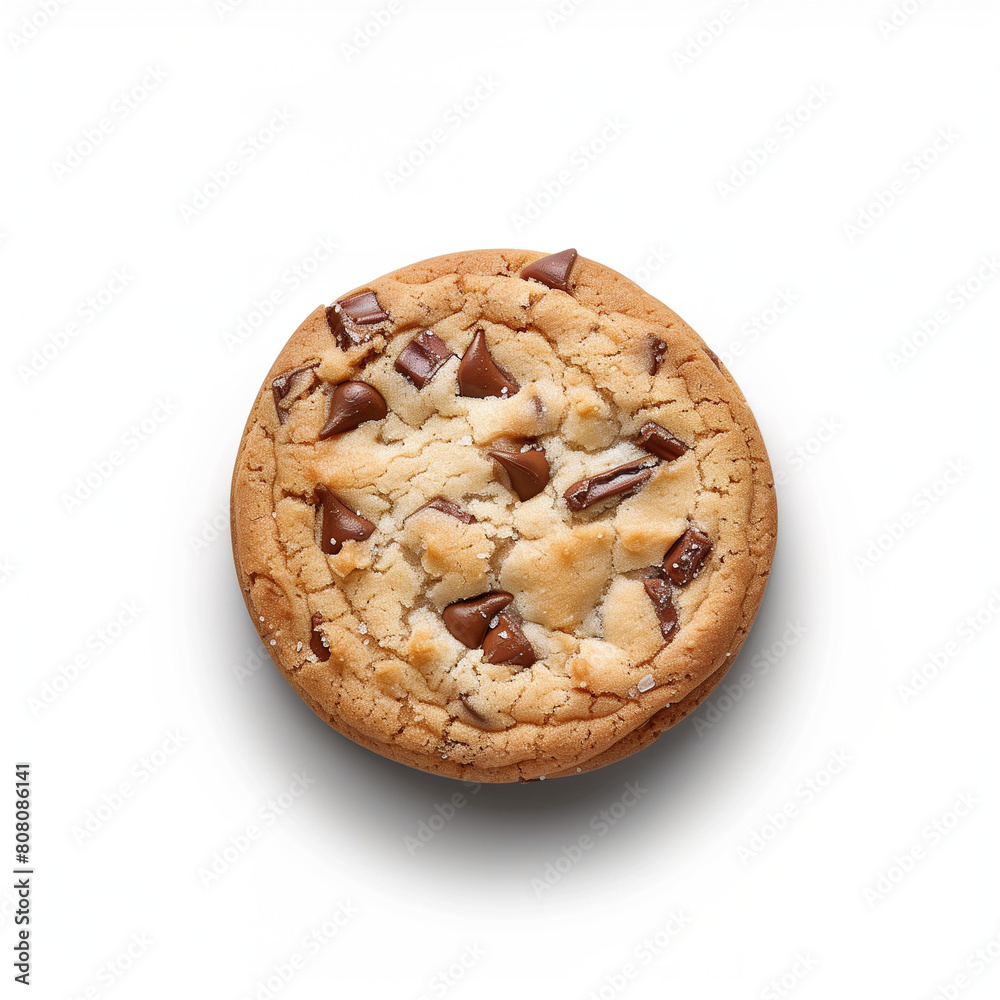 Classic Chocolate Chip Cookie on White Background Classic Chocolate Chip Cookie on White Background