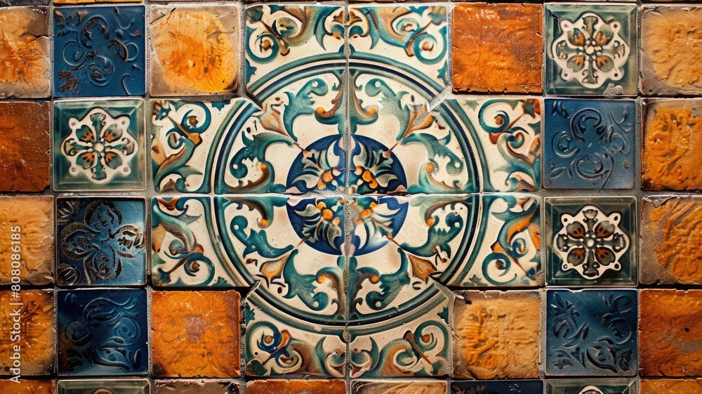 Glass tiles and patterns made of mosaics