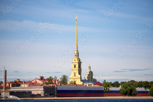 Peter and Paul Fortress in St. Petersburg. A historical place in the city center. A tourist attraction in Russia. photo