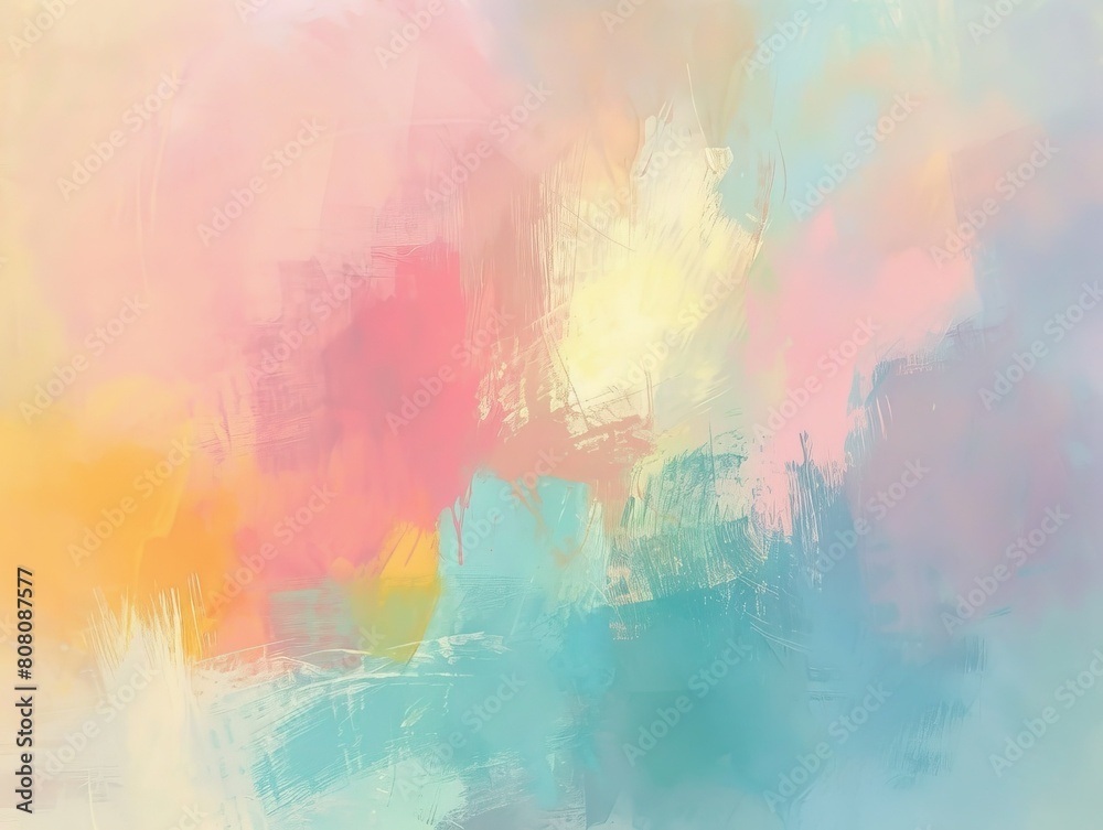 Soft pastel abstract with a splash of vivid colors for serene yet lively backgrounds Harmonious blend for visual intrigue Soft pastel abstract with a splash of vivid colors for serene yet lively backgrounds Harmonious blend for visual intrigue