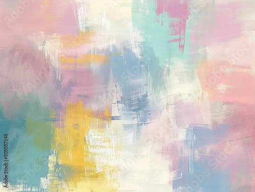 Soft pastel abstract with a splash of vivid colors for serene yet lively backgrounds Harmonious blend for visual intrigue