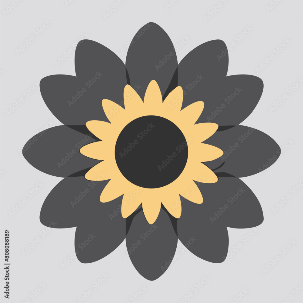 Flower design over gray background, vector illustration. Flat design floral symbol. Flower design over gray background, vector illustration. Flat design floral symbol.