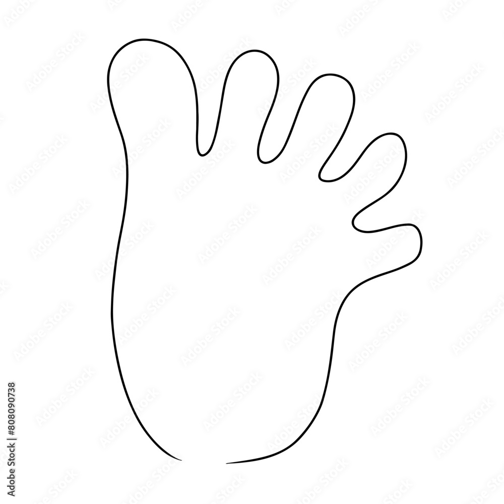 Continuous line hand drawing of soles of feet isolated on transparent background. vector Illustration Continuous line hand drawing of soles of feet isolated on transparent background. vector Illustration