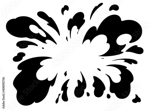 爆発のエフェクトのイラスト_シルエット