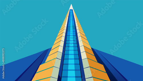 The core of the skyscr seems to stretch endlessly into the sky a testament to the vision and determination of the architects and construction workers.. Vector illustration