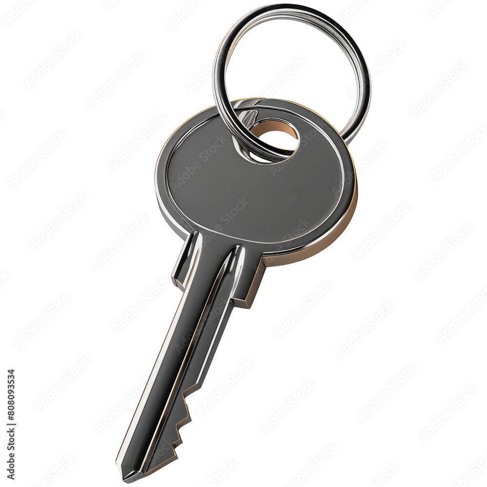 House key icon 3d, isolated on transparent background House key icon 3d, isolated on transparent background