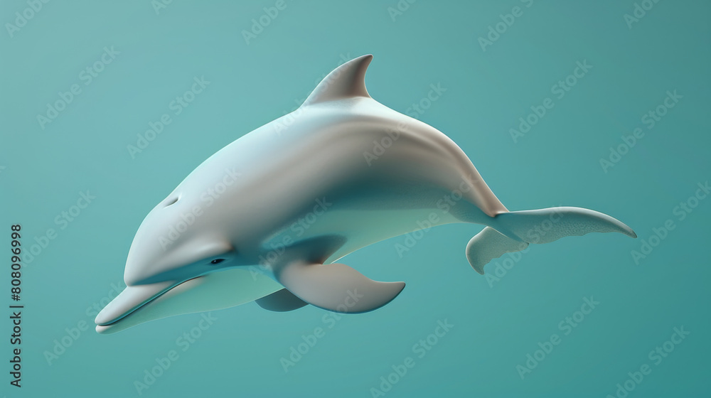 A sleek, polygonal rendering of a dolphin leaping, set against a tranquil turquoise background, evoking a sense of grace and fluidity. A sleek, polygonal rendering of a dolphin leaping, set against a tranquil turquoise background, evoking a sense of grace and fluidity.